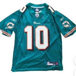 Reebok Dolphins Jersey #10 Rennington Boys Sz 18-20 +2 Lengrh